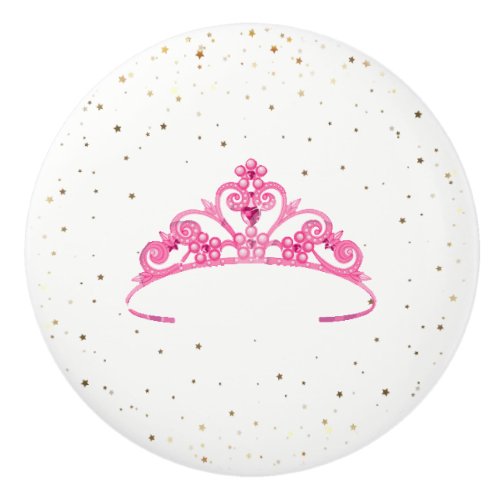 Miss America Princess Crown Ceramic Cabinet Knob