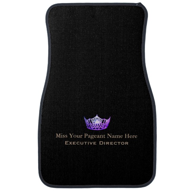 Miss America Purple Crown Custom Name Car Mat (Front)