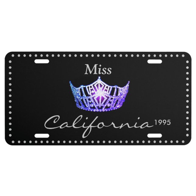 Miss America Purple  Crown License Plate (Front)