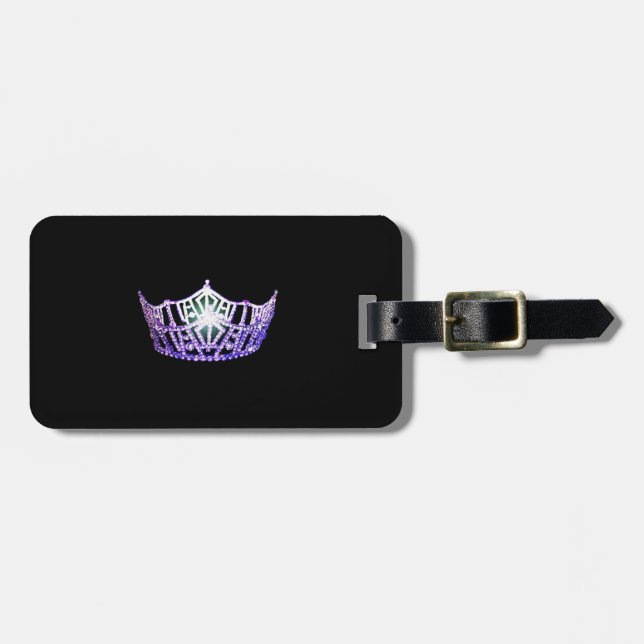 Miss America Purple Crown Luggage Tag (Front Horizontal)