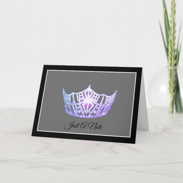 Miss America Purple Crown Note Card (Front)