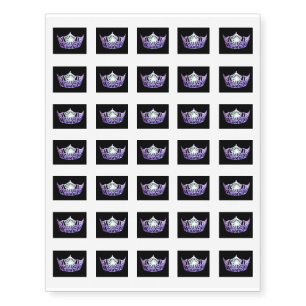 Miss America Purple Crown Temporary Tattoo