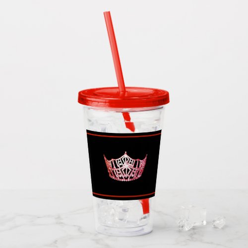 Miss America Red Crown Acrylic Tumbler