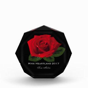 Miss America Red Rose Acrylic Award