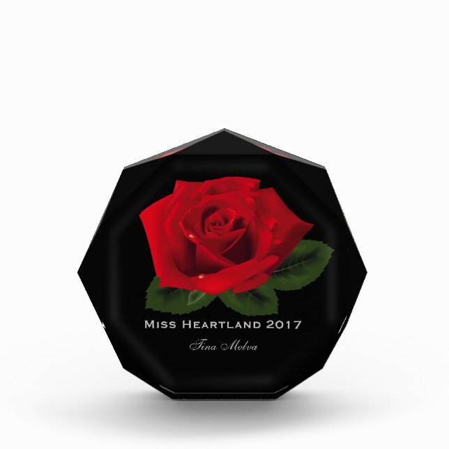 Miss America Red Rose Acrylic Award (Front)