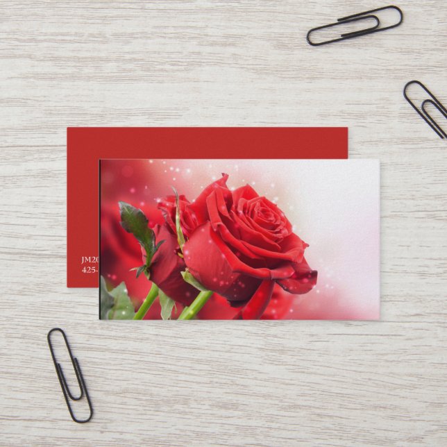 Miss America Red Roses Business Cards (Front/Back In Situ)
