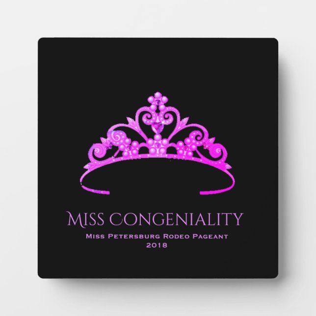 Miss America Rodeo Crown Congeniality Plaque (Front)