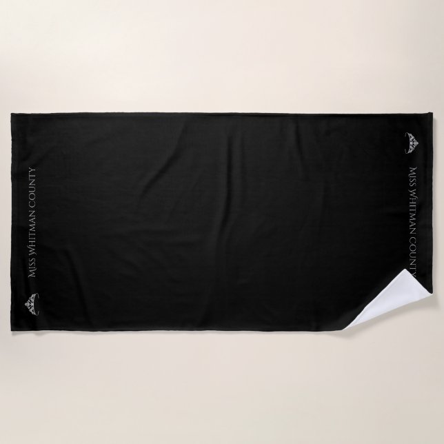 Miss America Rodeo Custom Silver Crown Beach Towel (Front)