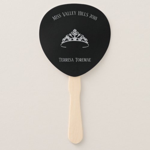 Miss America Rodeo Silver Crown Tiara Paddle Fan