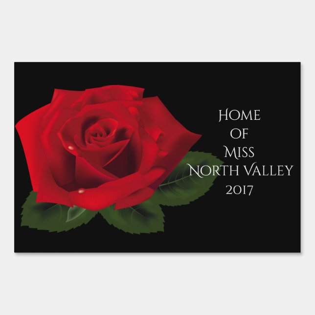 Miss America Rose Custom Name Yard Sign (Front)