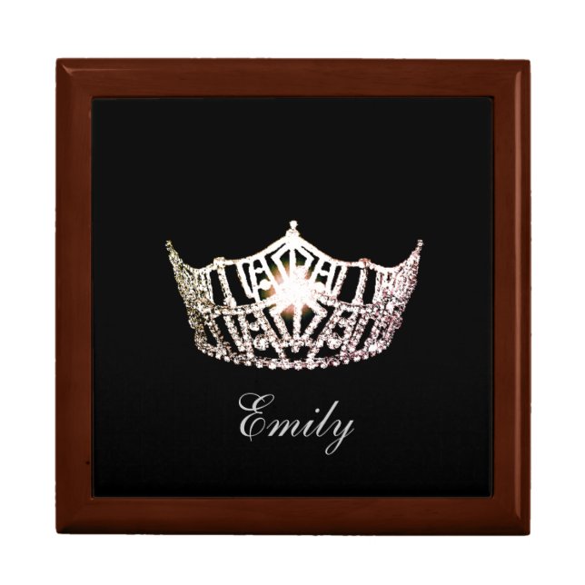 Miss America Silve Crown Personal Name Jewerly Box (Front)
