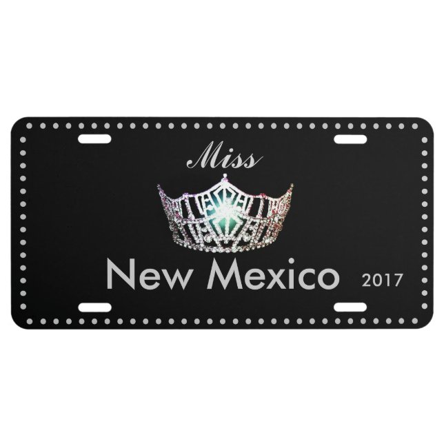 Miss America Silver Crown Aluminum License Plate (Front)