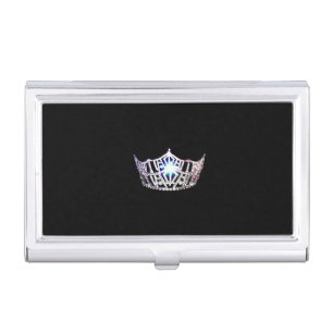 Miss America Silver Crown Business Card Case