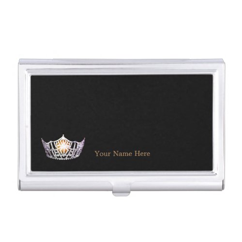 Miss America Silver Crown Business Card Case