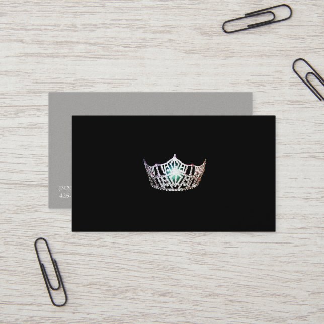 Miss America Silver Crown Business Cards (Front/Back In Situ)