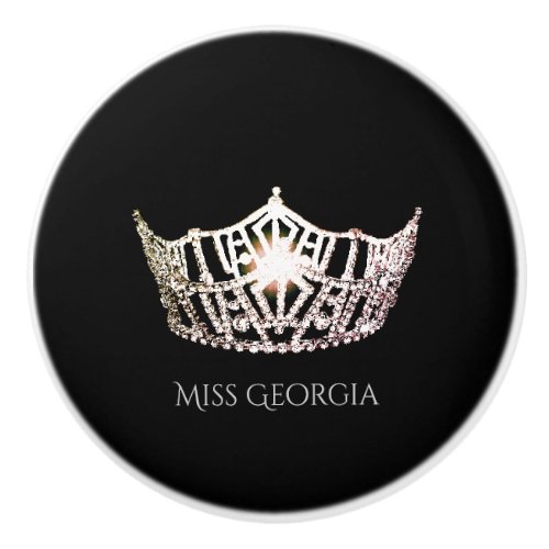 Miss America Silver Crown Ceramic Cabinet Knob