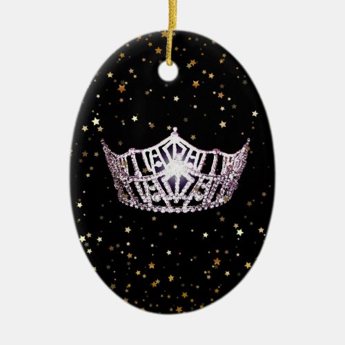 Miss America Silver Crown Christmas Ornament