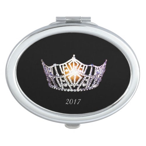 Miss America Silver Crown Compact Mirror_Date Makeup Mirror