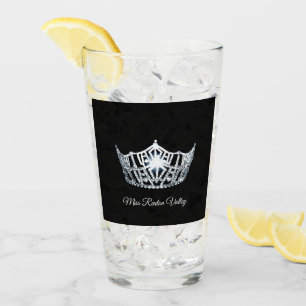 Miss America Silver Crown & Custom Name Glass