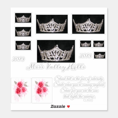 Miss America Silver Crown Custom Stickers