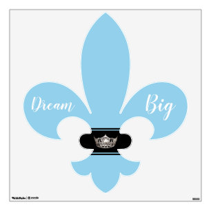 Miss America Silver Crown Fluer Di Lis Wall Decal