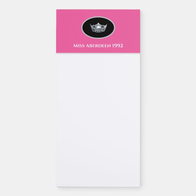 Miss America Silver Crown Magnetic Note Pad (Front)