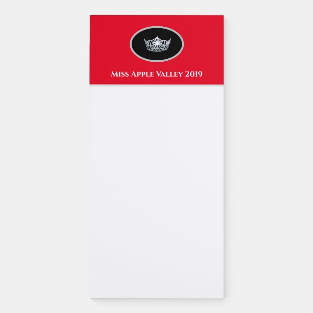 Miss America Silver Crown Magnetic Note Pad (Front)
