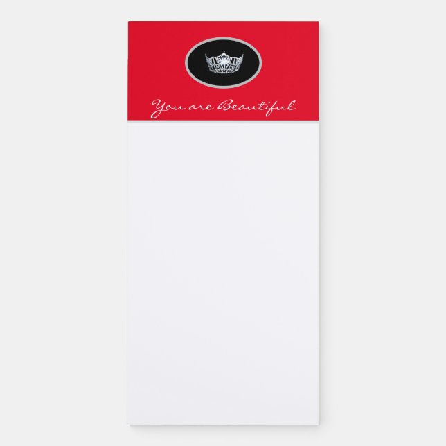 Miss America Silver Crown Magnetic Note Pad (Front)