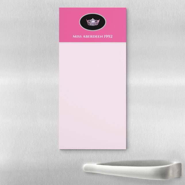 Miss America Silver Crown Magnetic Note Pad (In Situ)