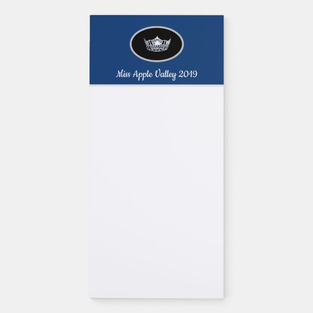 Miss America Silver Crown Magnetic Note Pad (Front)