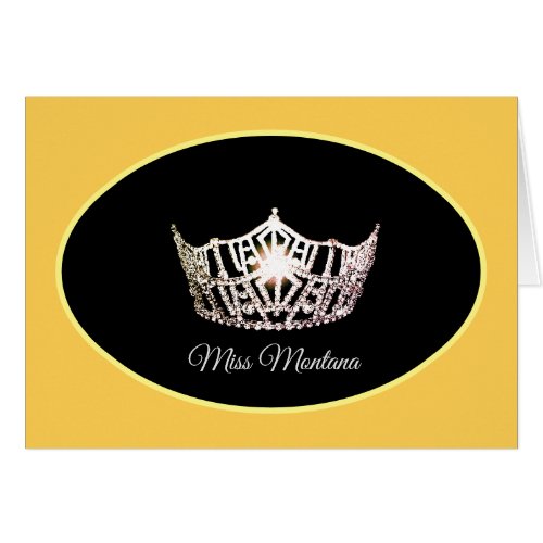 Miss America Silver Crown Note Card_Yellow
