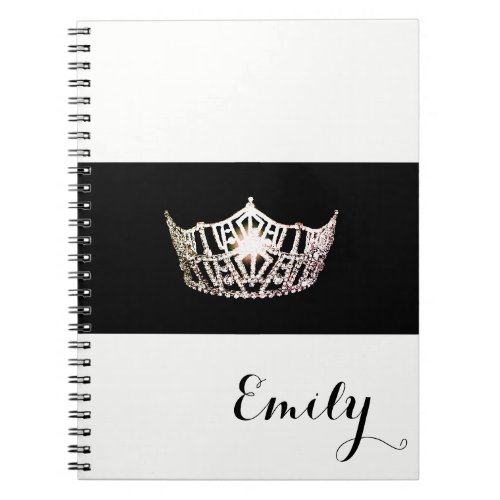 Miss America Silver Crown Notebook_ Custom Name Notebook