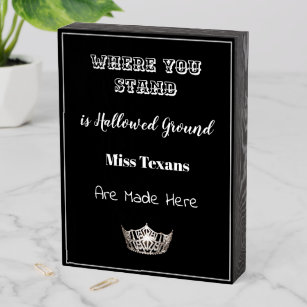 Miss America Silver Crown Pageant Art Wood Sign