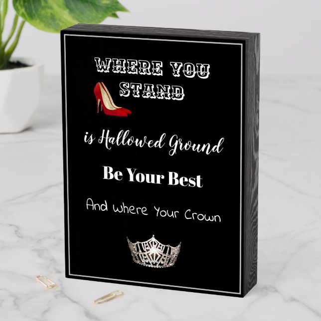 Miss America Silver Crown Pageant Art Wood Sign (In Situ Vertical)