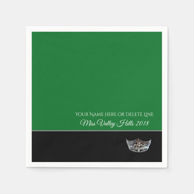 Miss America Silver Crown Paper Napkins (Front)