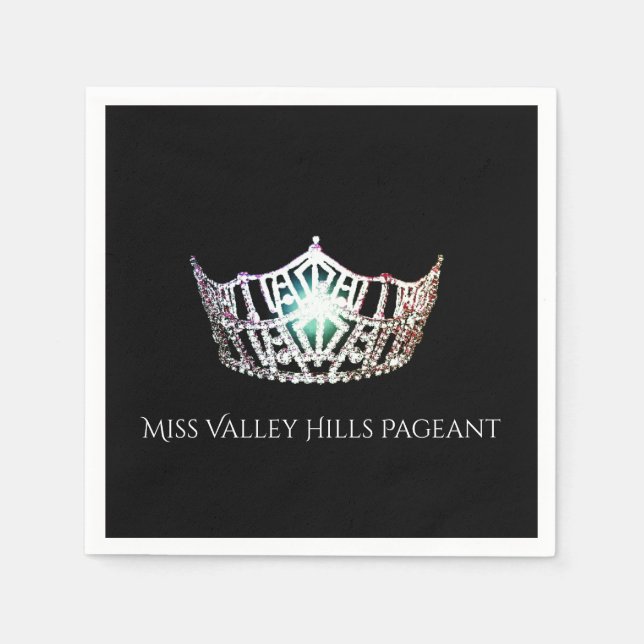 Miss America Silver Crown Paper Napkins (Front)
