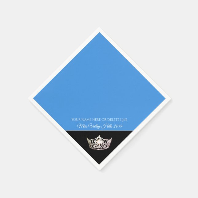 Miss America Silver Crown Paper Napkins (Corner)