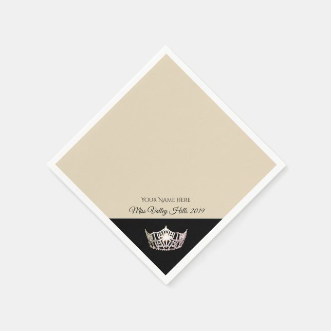 Miss America Silver Crown Paper Napkins (Corner)