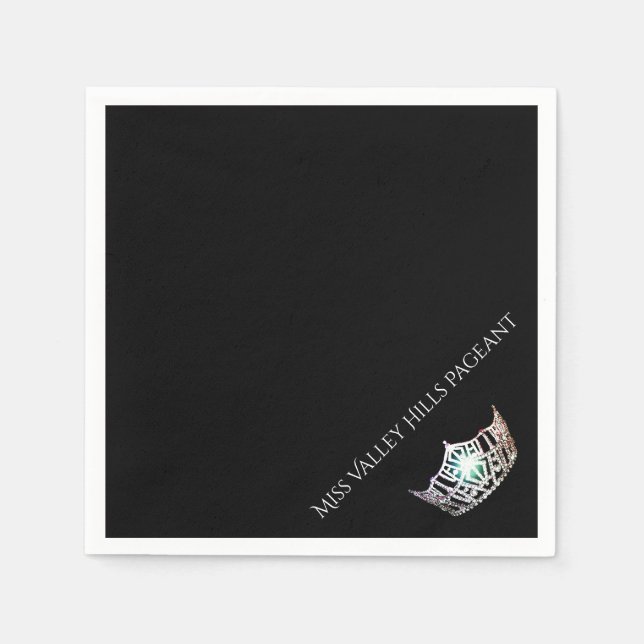 Miss America Silver Crown Paper Party Napkins (Front)