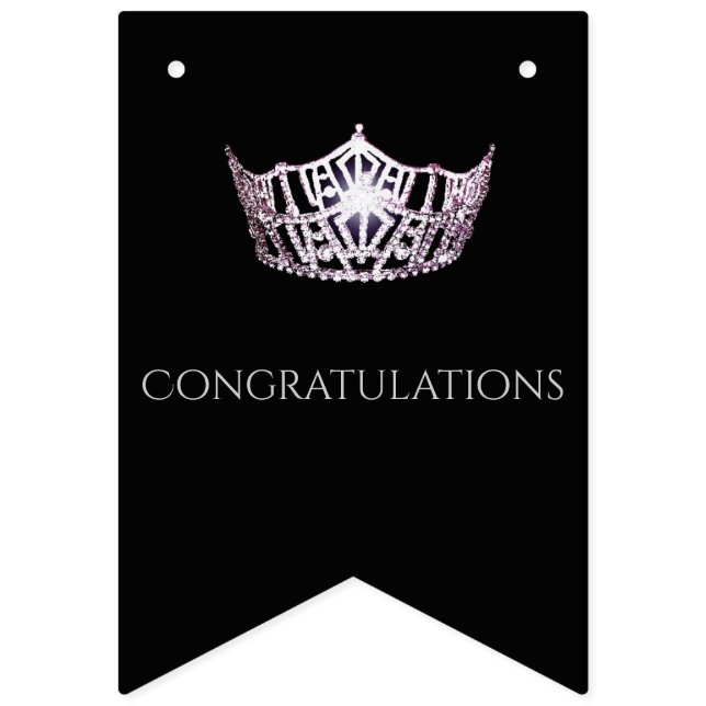 Miss America Silver Crown Party Bunting Banner (First Flag)