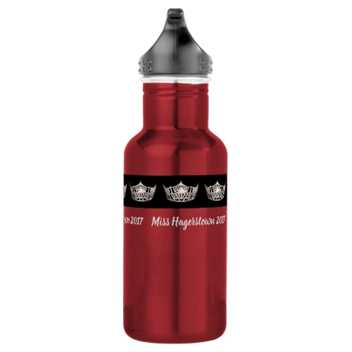 Miss America Silver Crown Pexagon Water Bottle