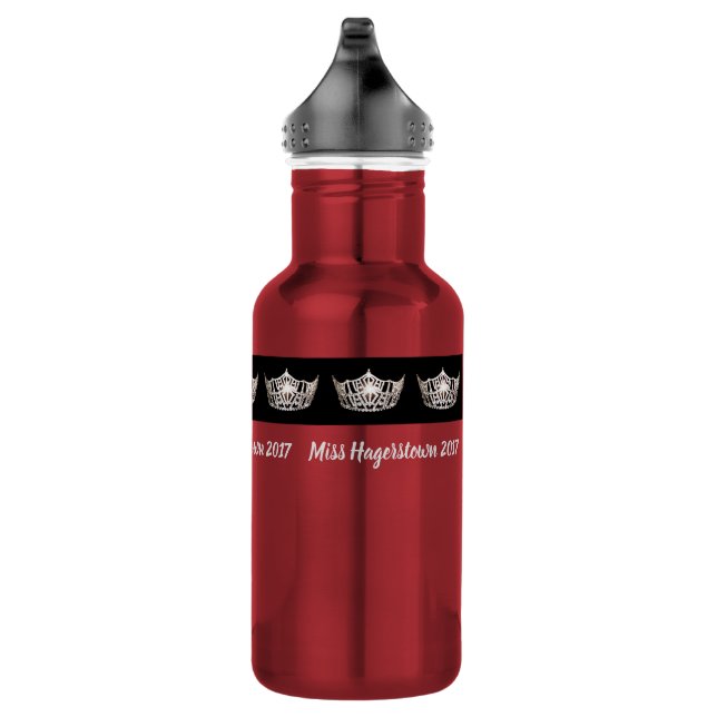 Miss America Silver Crown Pexagon Water Bottle (Right)