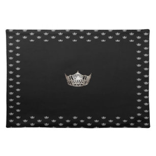 Miss America Silver Crown Placemat-Pageant Crown Cloth Placemat