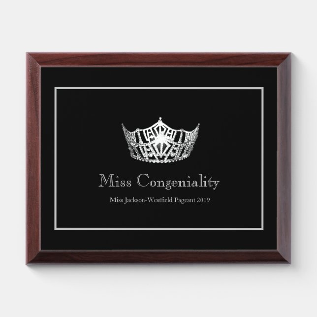 Miss America Silver Crown Plaque (Horizontal)