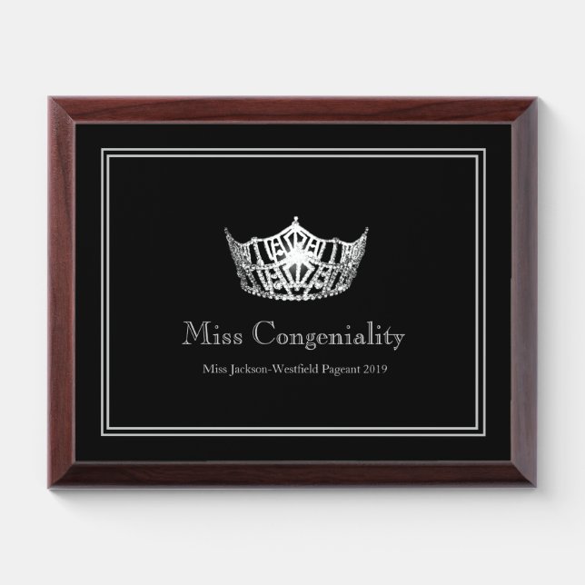 Miss America Silver Crown Plaque (Horizontal)