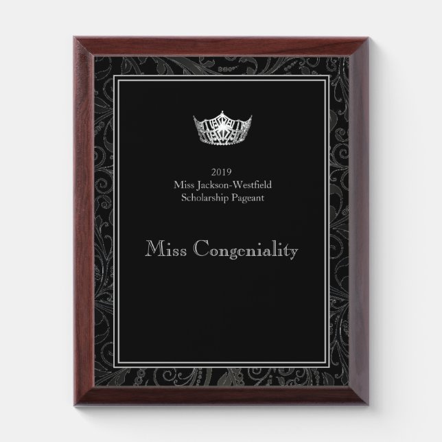Miss America Silver Crown Plaque (Vertical)