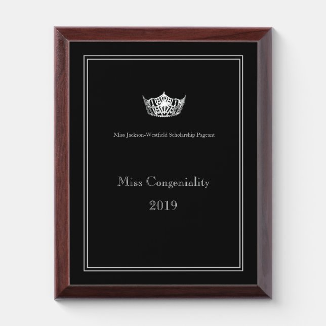 Miss America Silver Crown Plaque (Vertical)