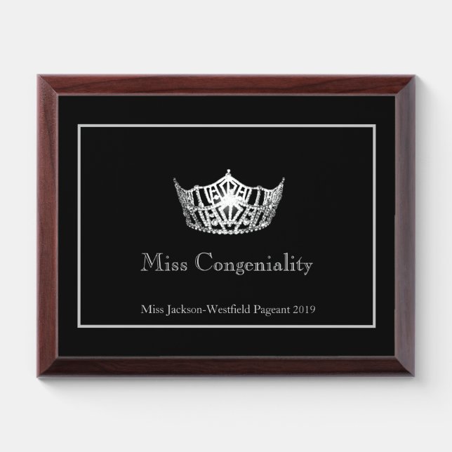 Miss America Silver Crown Plaque (Horizontal)