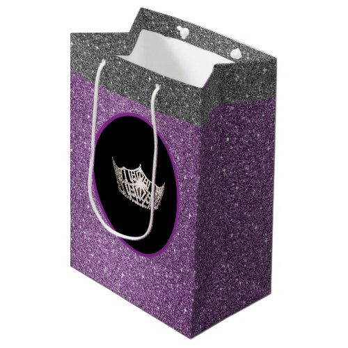Miss America Silver Crown Purpl FX GlitterGift Bag