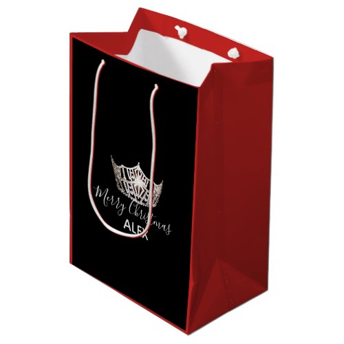Miss America Silver Crown Red Gift Bag_Christmas Medium Gift Bag